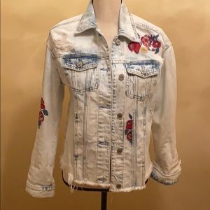 Super cool denim distressed jacket